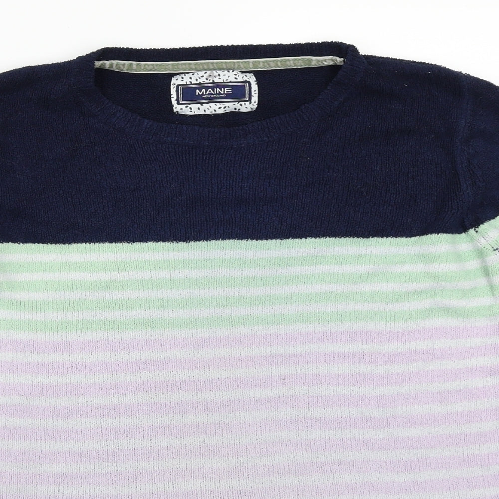 Maine Womens Purple Striped  Pullover Jumper Size 10