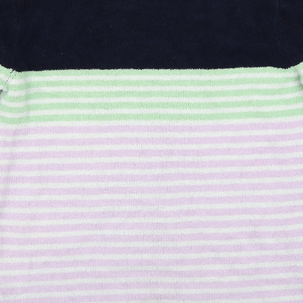 Maine Womens Purple Striped  Pullover Jumper Size 10