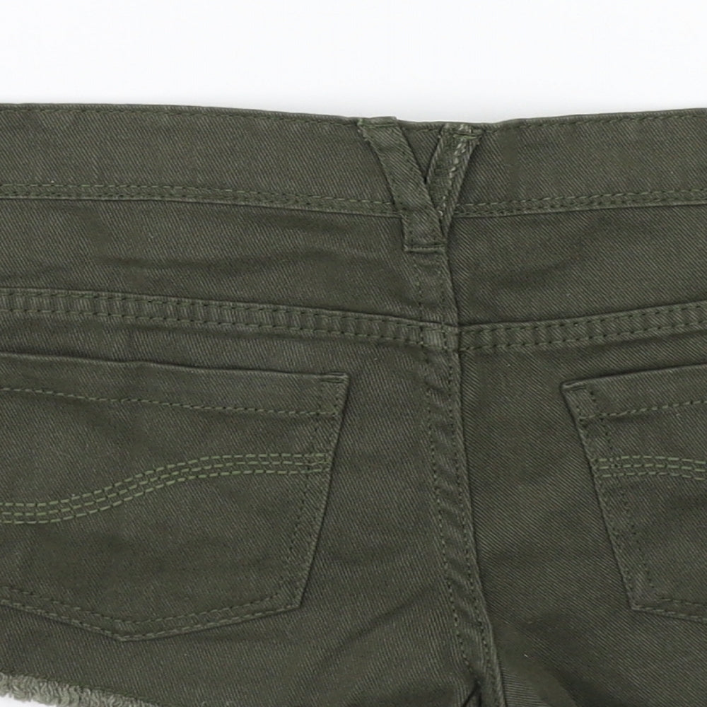 Denim & Co. Womens Green   Cut-Off Shorts Size 8