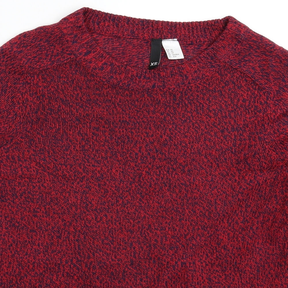 Divided Womens Red  Knit Pullover Jumper Size XS