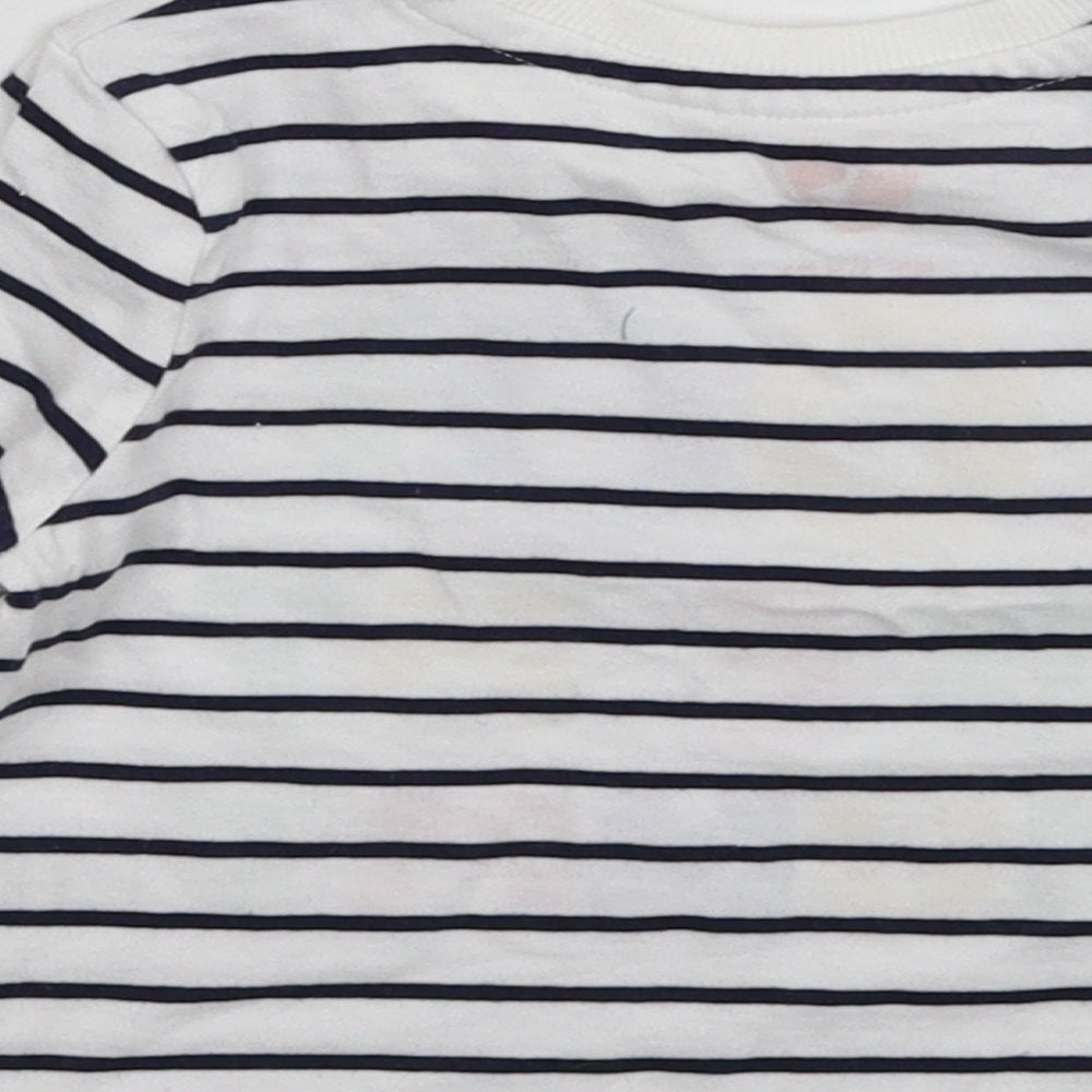 Very Baby White Striped  Basic T-Shirt Size 9-12 Months