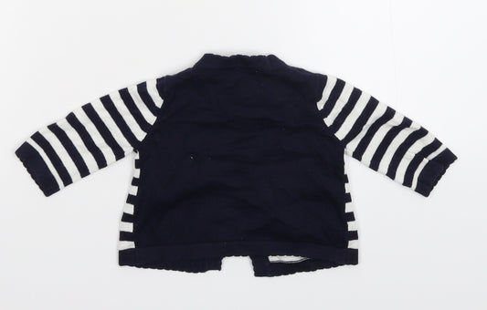 M&Co Baby Blue Striped  Cardigan Jumper Size 3-6 Months