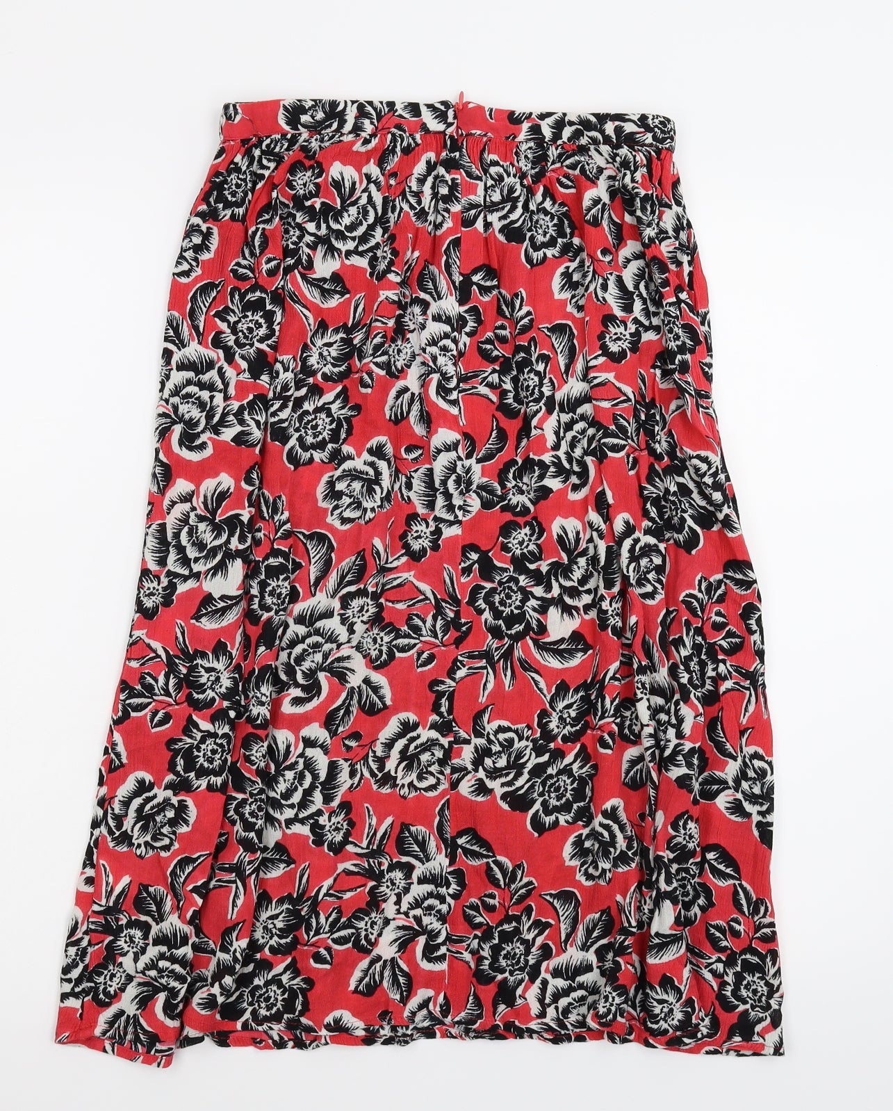 New Look Womens Red Floral  Straight & Pencil Skirt Size 8