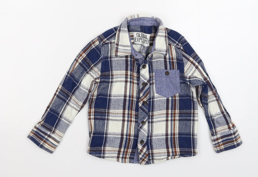 Global Explorer Boys Multicoloured Check  Basic Button-Up Size 3 Years