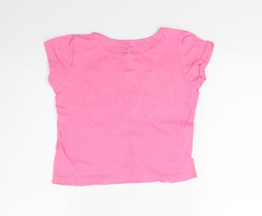 Pep&co Girls Pink   Basic T-Shirt Size 5-6 Years  - Hugs