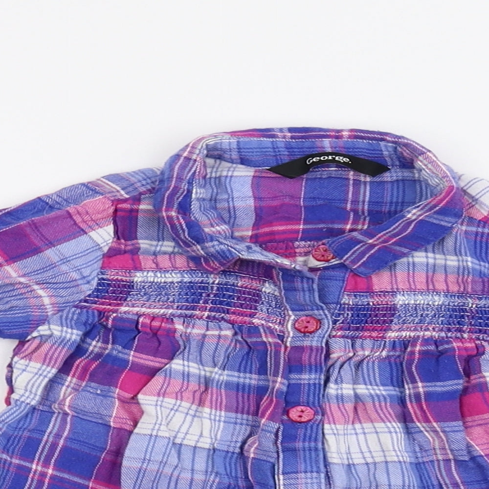 George Boys Multicoloured Check Flannel Basic Button-Up Size 12-18 Months