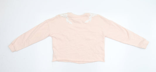 Petities Womens Pink Floral  Pullover Sweatshirt Size 10