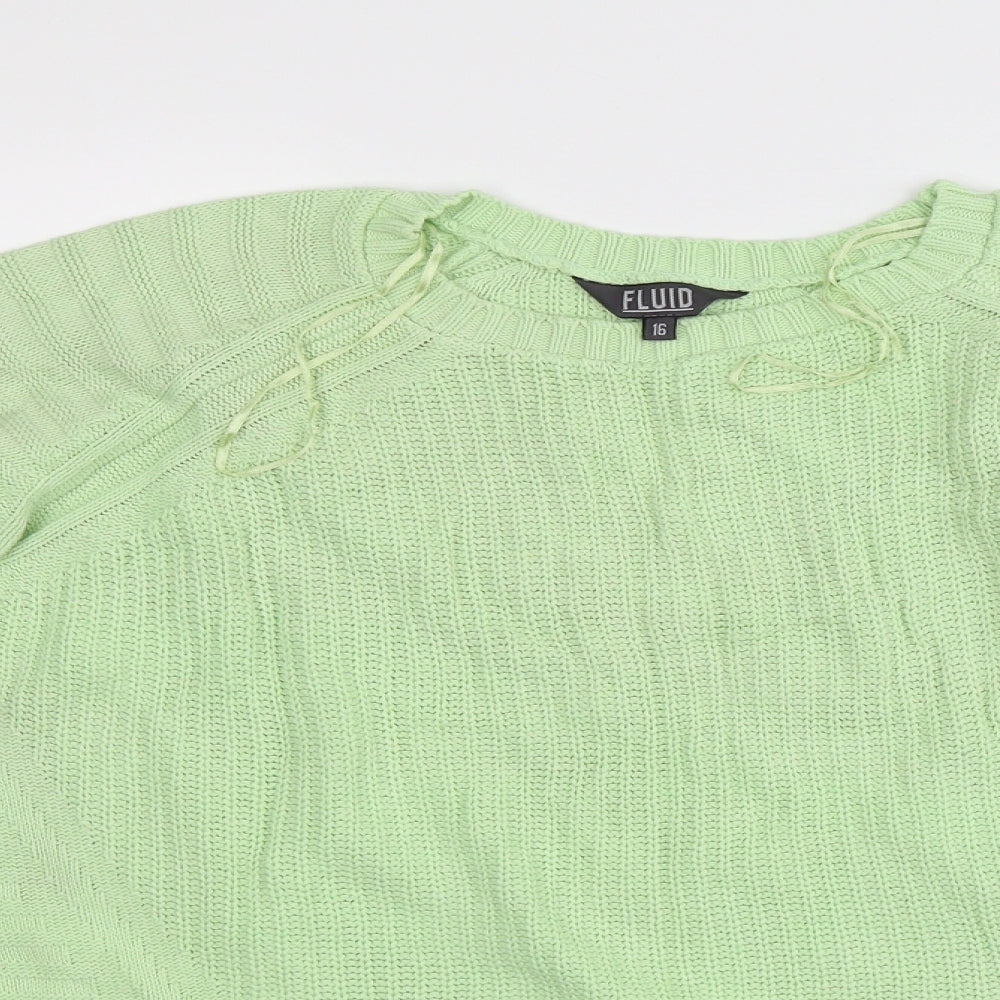 Fluid Womens Green   Pullover Jumper Size 16