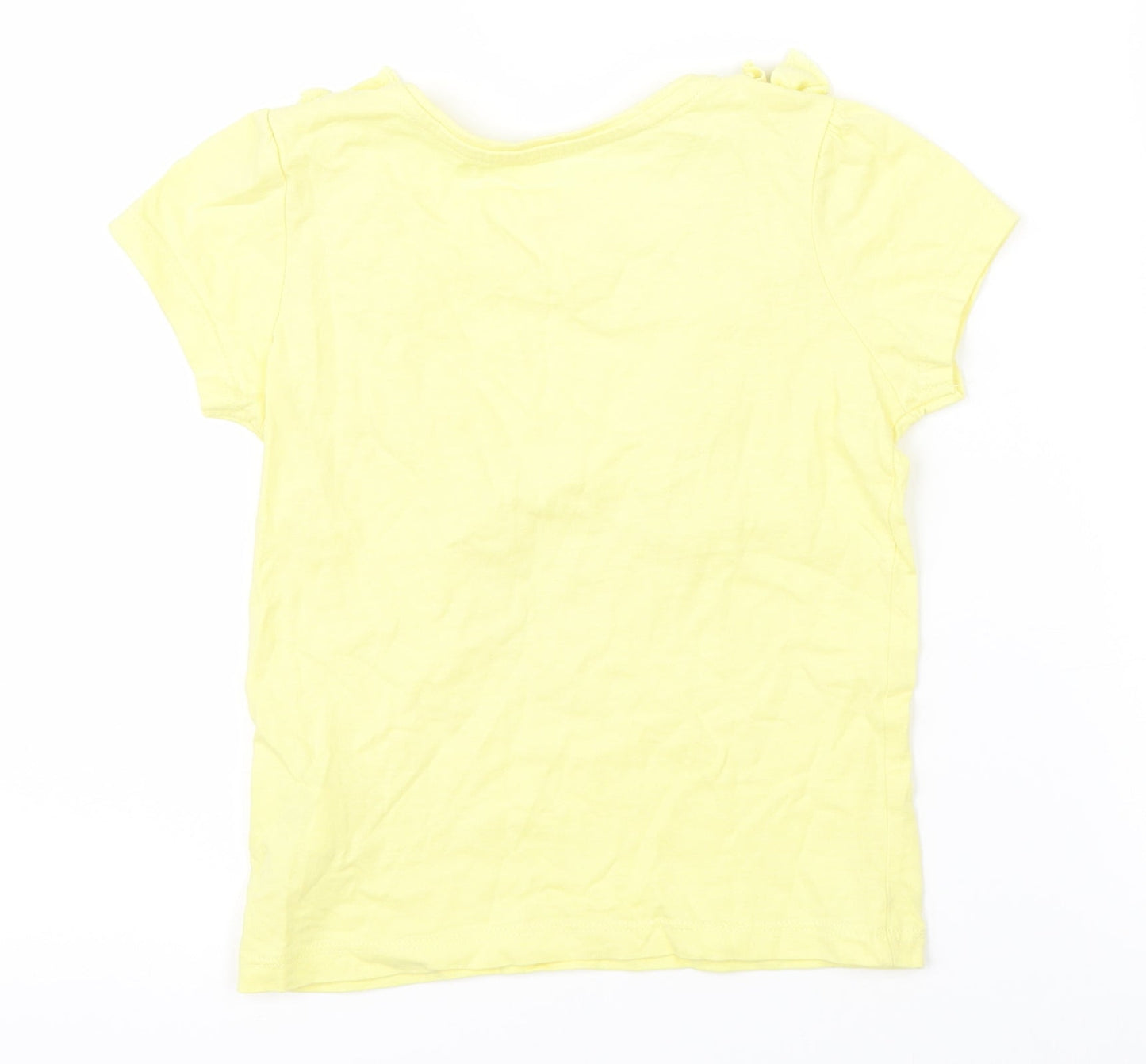 Primark Girls Yellow   Basic T-Shirt Size 3-4 Years