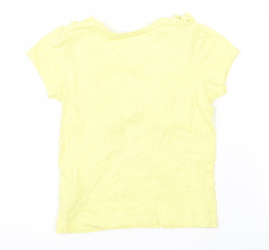 Primark Girls Yellow   Basic T-Shirt Size 3-4 Years