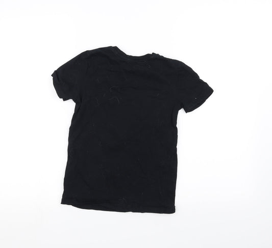 George Boys Black   Basic T-Shirt Size 7-8 Years