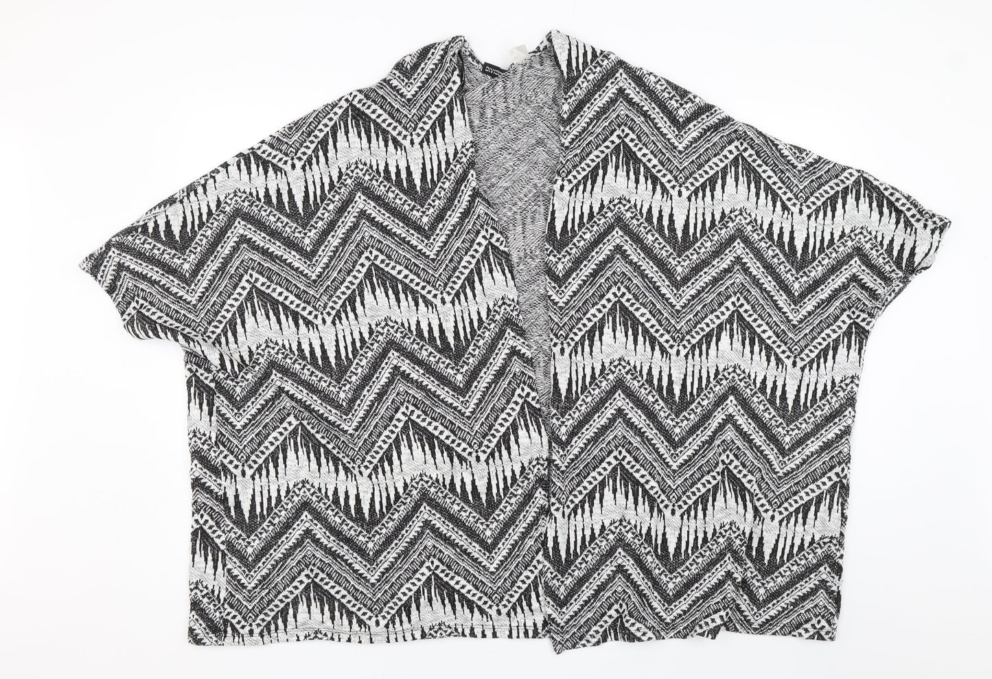 Divided Womens Black Geometric  Wrap Jumper Size M