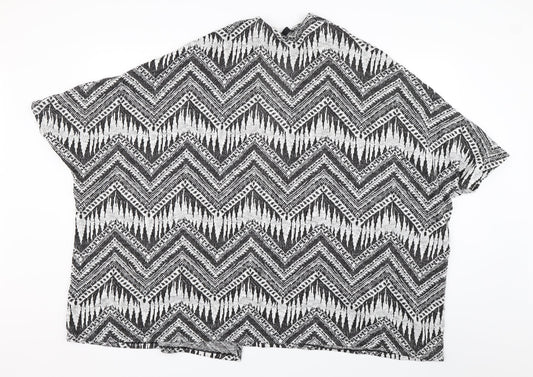 Divided Womens Black Geometric  Wrap Jumper Size M