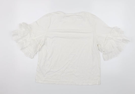 H&M Womens White   Basic Blouse Size M