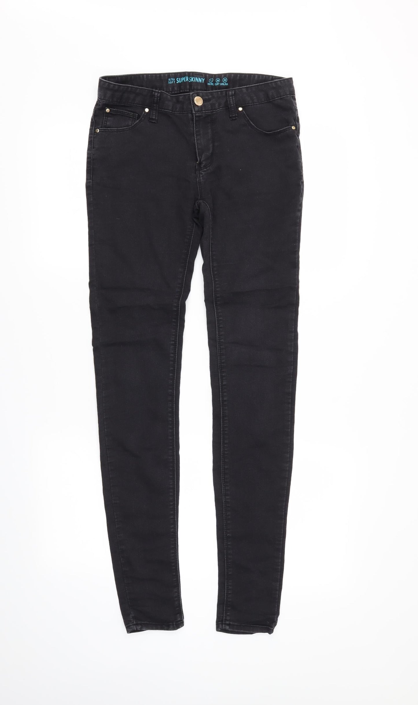 DENIMCO Womens Black  Denim Skinny Jeans Size 6 L29 in