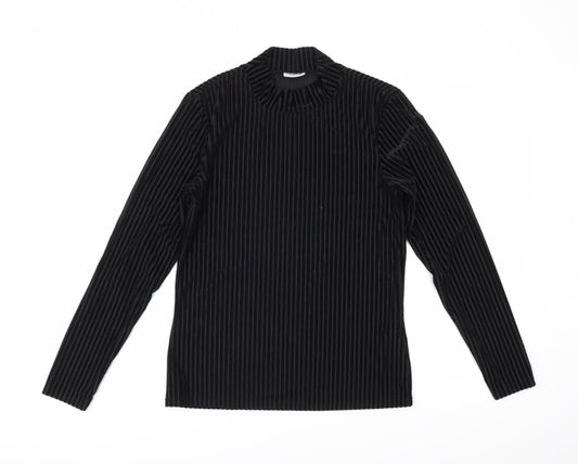 Noisy may Womens Black Striped  Basic Blouse Size L