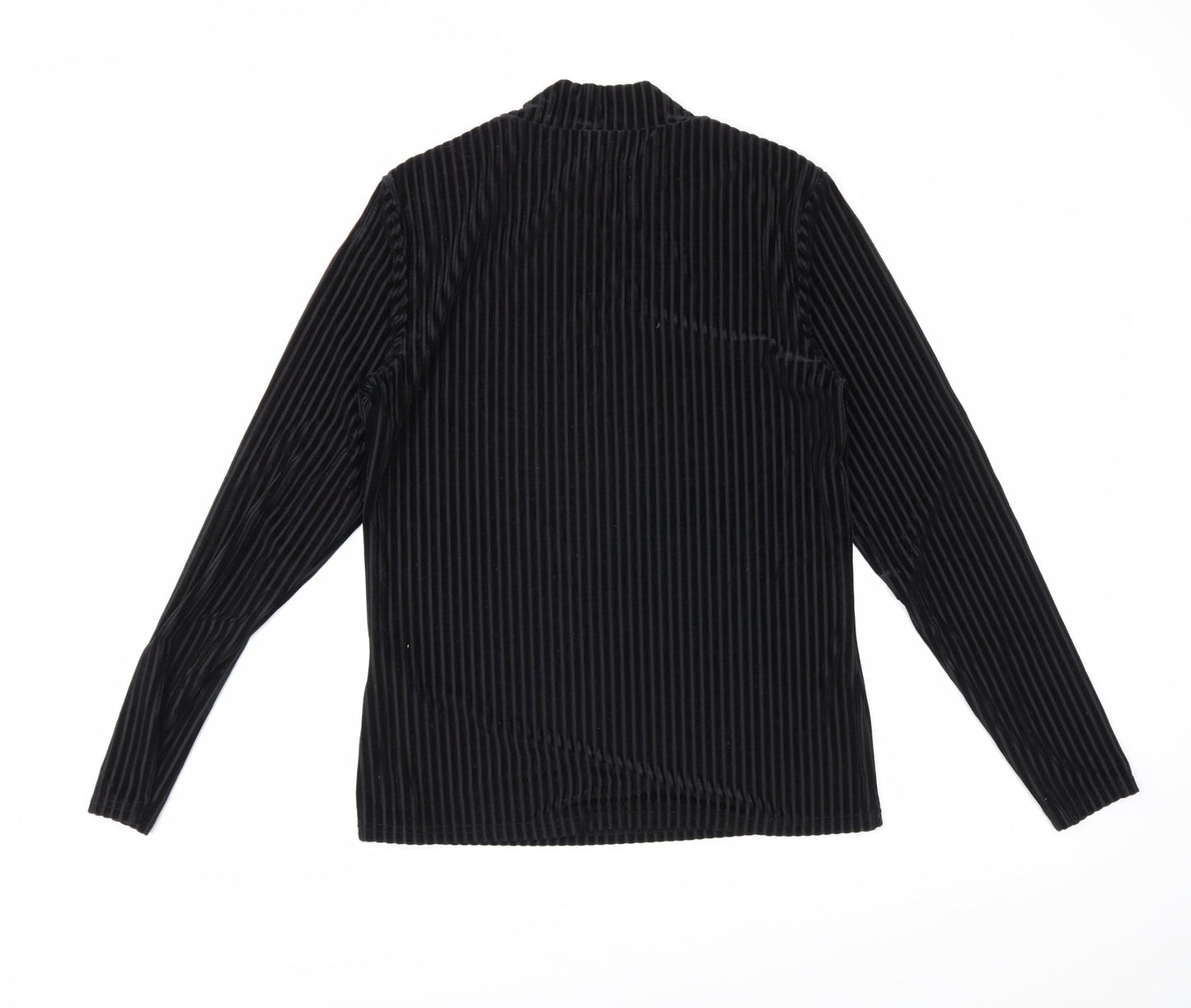 Noisy may Womens Black Striped  Basic Blouse Size L