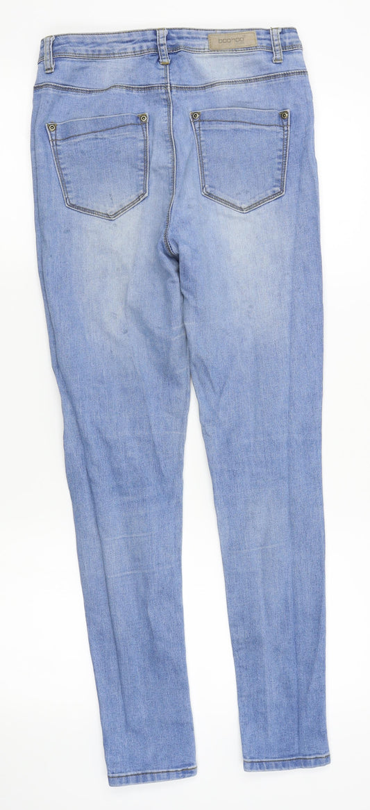 Boohoo Womens Blue  Denim Skinny Jeans Size 10 L28 in