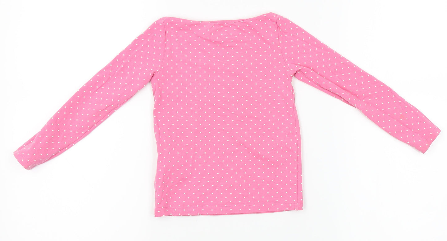H&M Girls Pink Polka Dot  Top Pyjama Top Size 2-3 Years