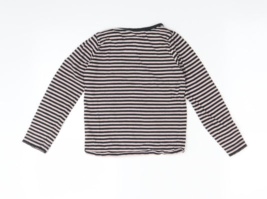 TU Girls Pink Striped  Basic T-Shirt Size 7 Years