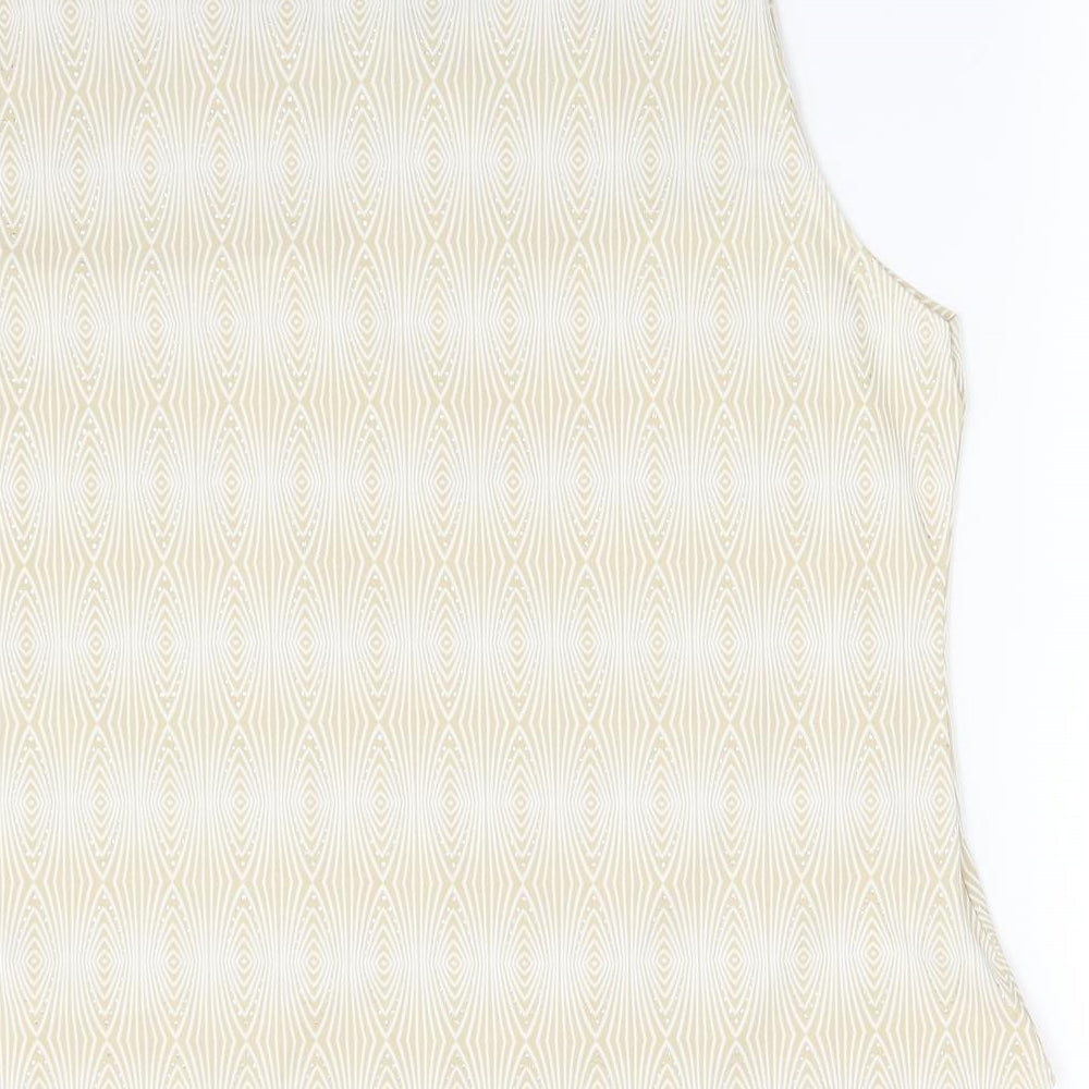 DION Womens Gold Geometric  Basic Tank Size XL