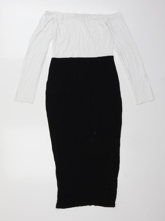 PRETTYLITTLETHING Womens Black   Pencil Dress  Size 10