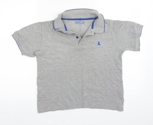 Rebel Boys Grey   Basic Polo Size 12-13 Years