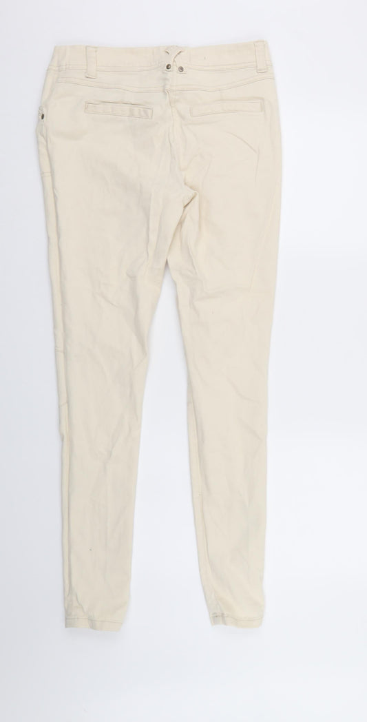 New Look Womens Ivory  Denim Tapered Jeans Size 10 L31 in