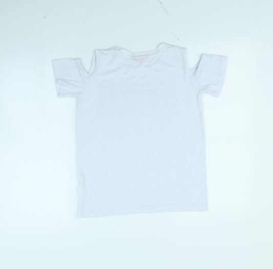 YD Girls White   Basic T-Shirt Size 11 Years