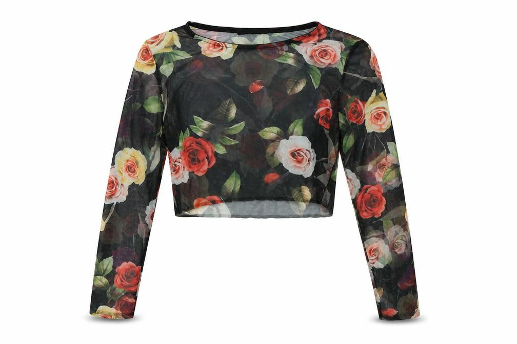 Select Womens Black Floral  Basic Blouse Size 10