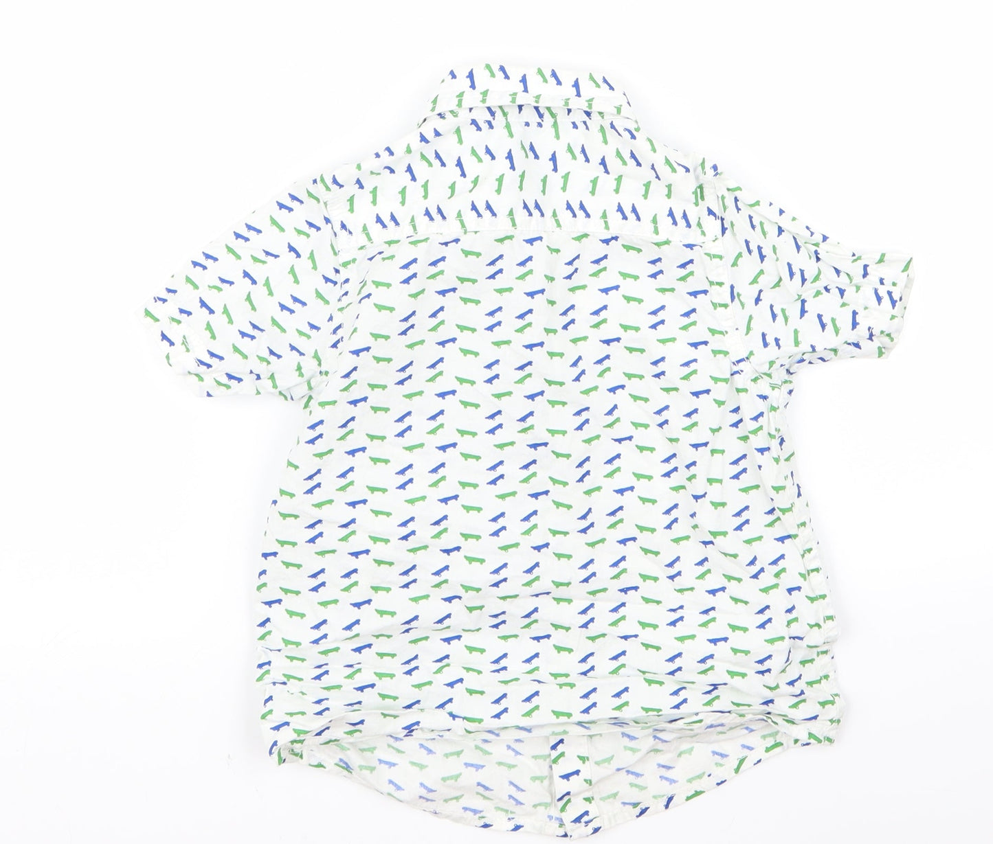 Preworn Boys White Fair Isle  Basic Button-Up Size 3 Years  - V