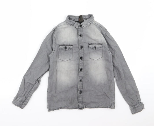 URBSN Boys Grey   Basic Button-Up Size 8 Years