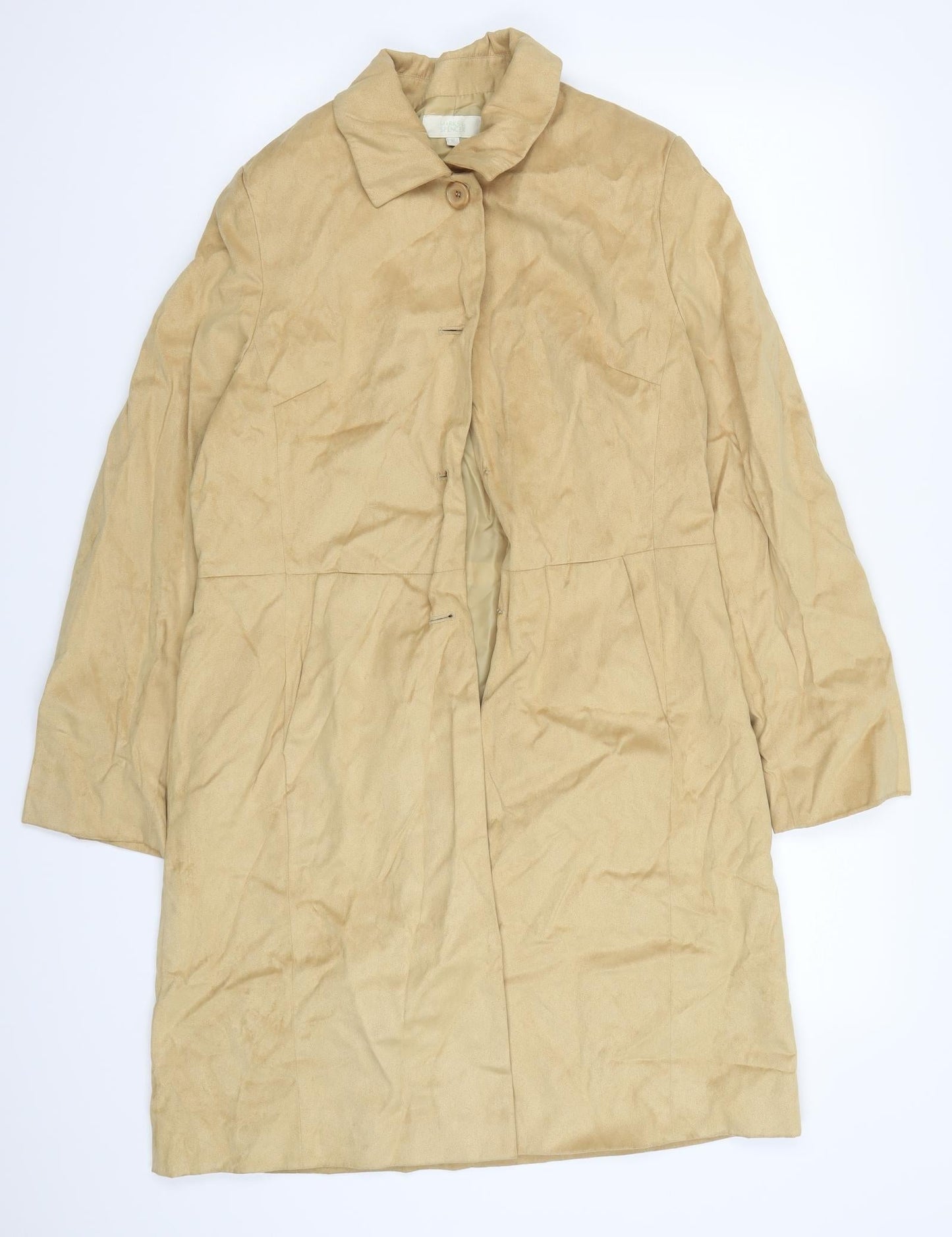 Marks and Spencer Womens Beige   Overcoat Coat Size 12