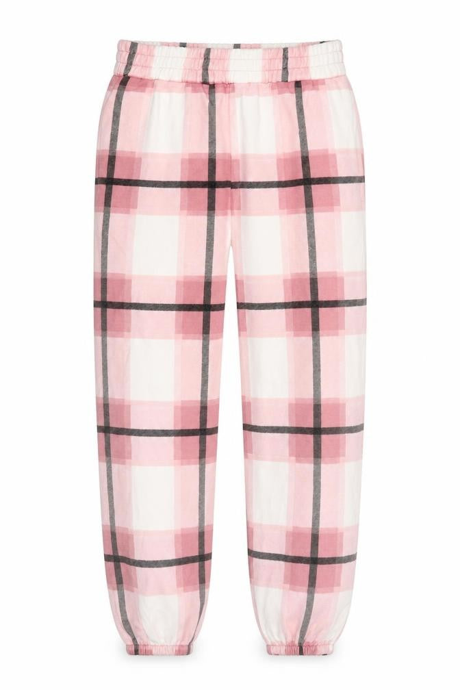 Misspap Womens Pink Check  Sweatpants Trousers Size L L28 in