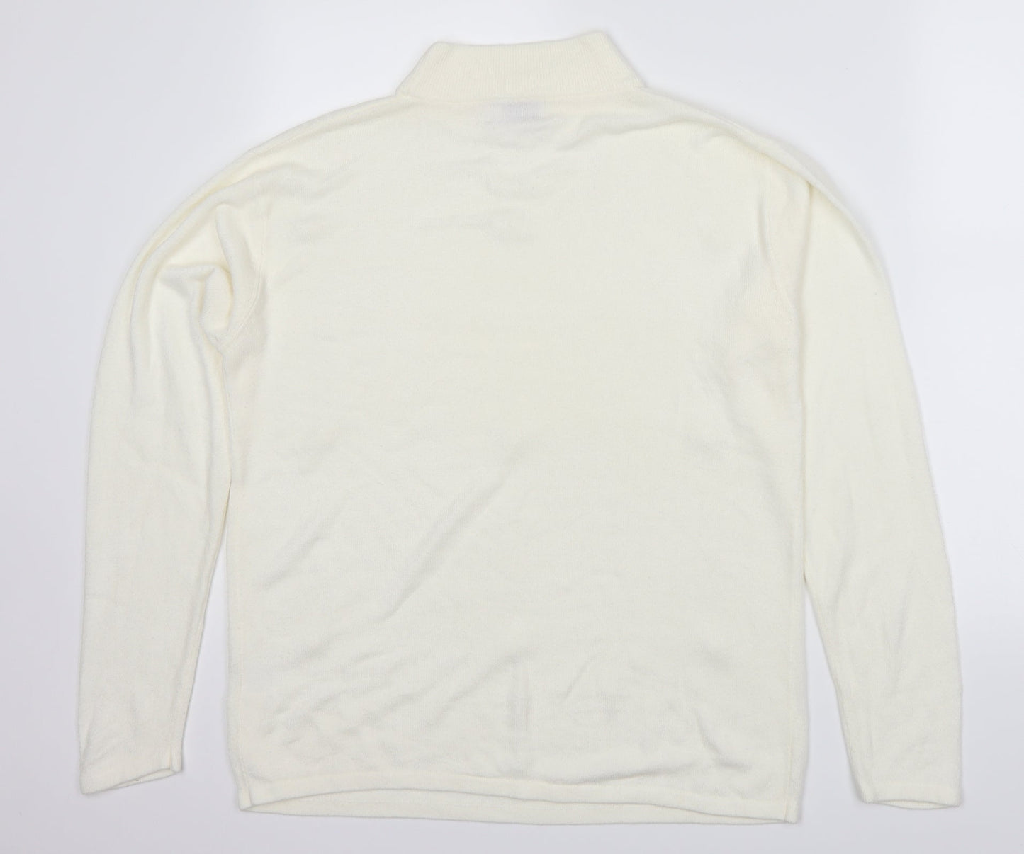 Bonmarché Womens White Argyle/Diamond  Pullover Jumper Size S