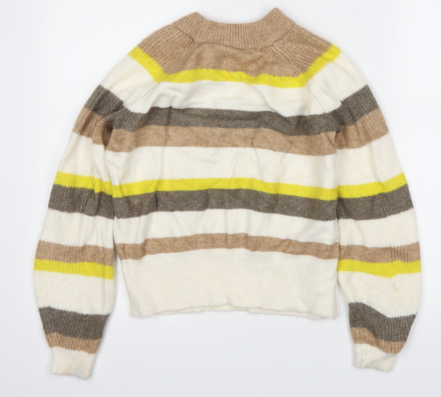 Marks and Spencer Womens Beige Striped  Pullover Jumper Size S