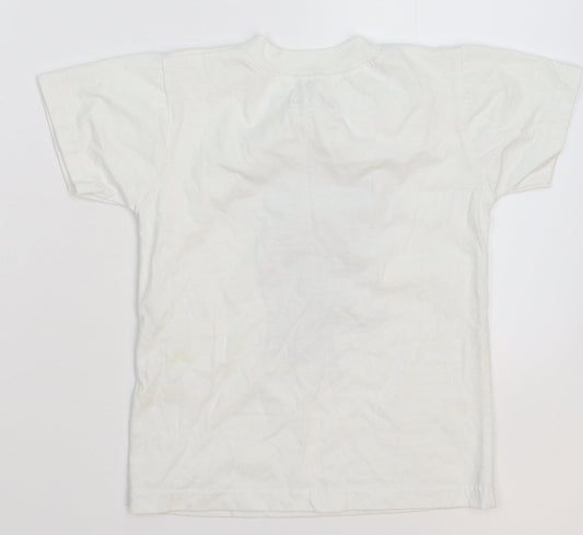 GT Club Boys White   Basic T-Shirt Size M