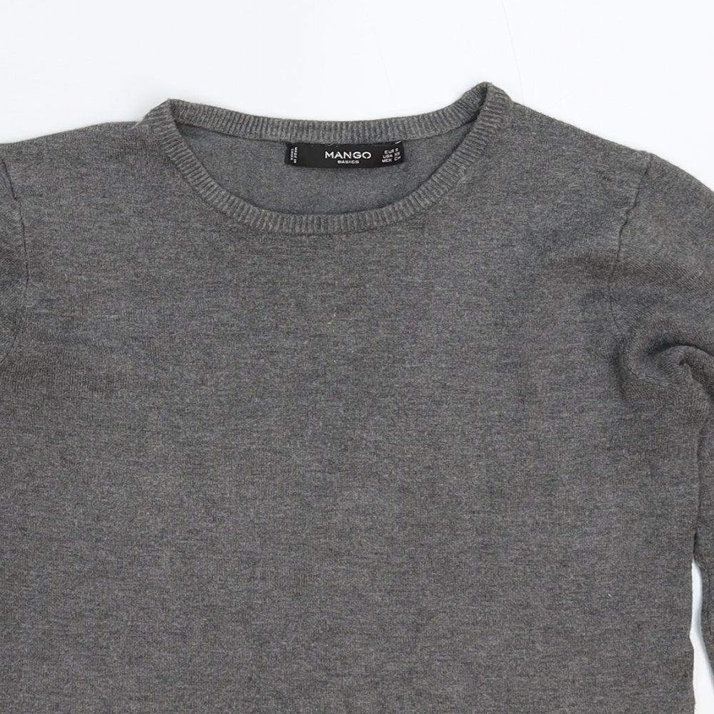 Mango Womens Grey  Knit Pullover Jumper Size S
