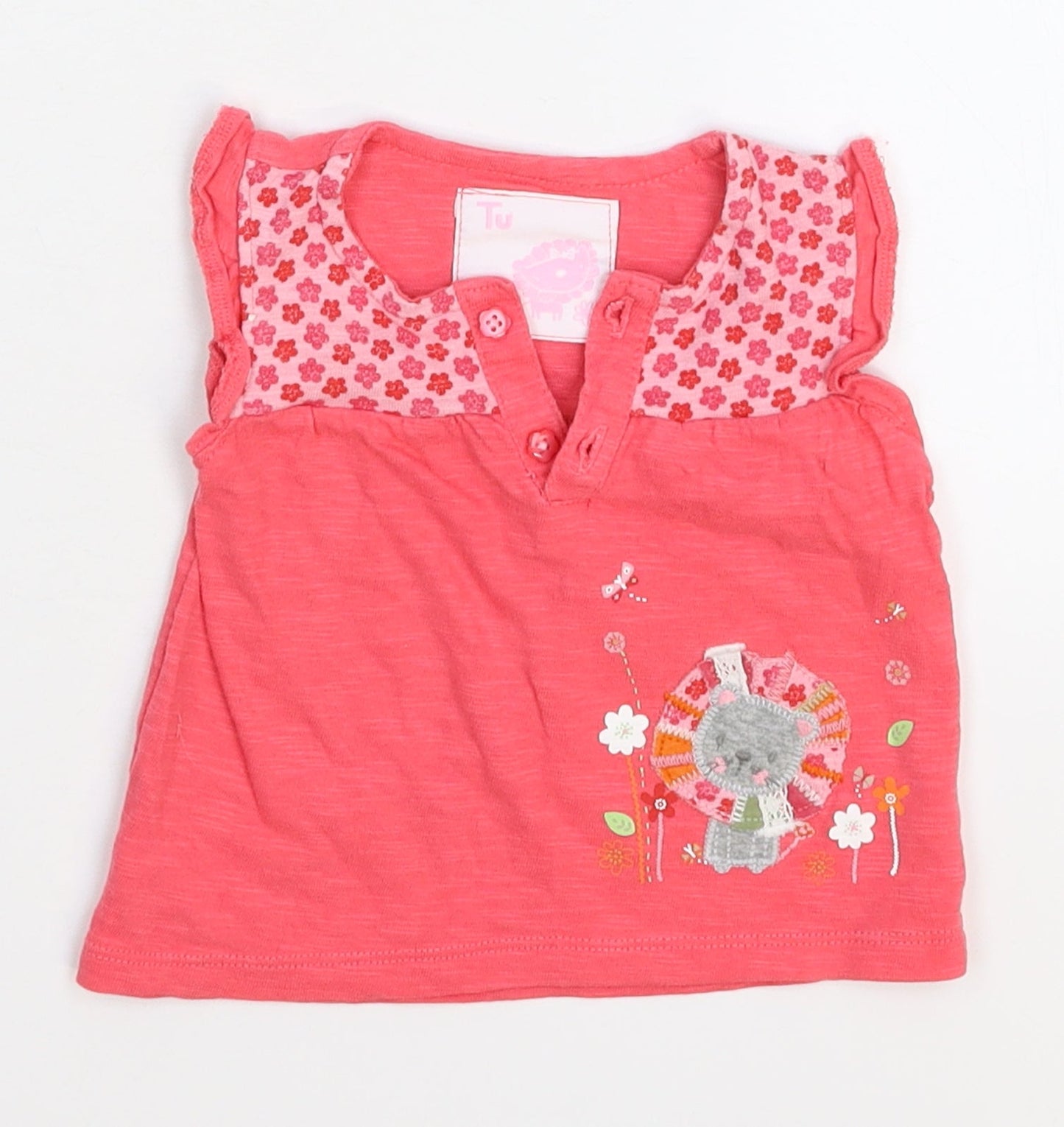 TU Girls Pink   Basic T-Shirt Size 3-6 Months