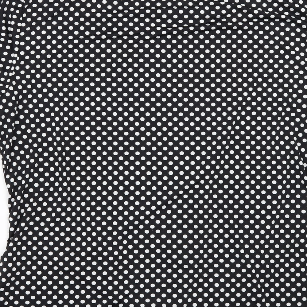 Mia Moda Womens Black Polka Dot  Basic T-Shirt Size 14
