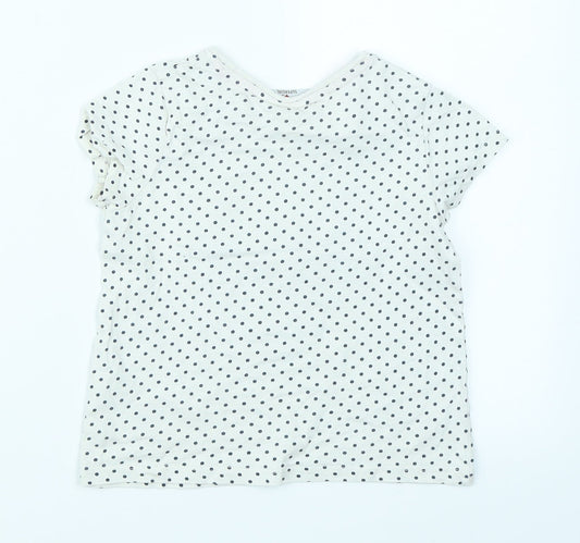 Supergirl Girls White Spotted  Basic T-Shirt Size 6 Years  - Supergirl