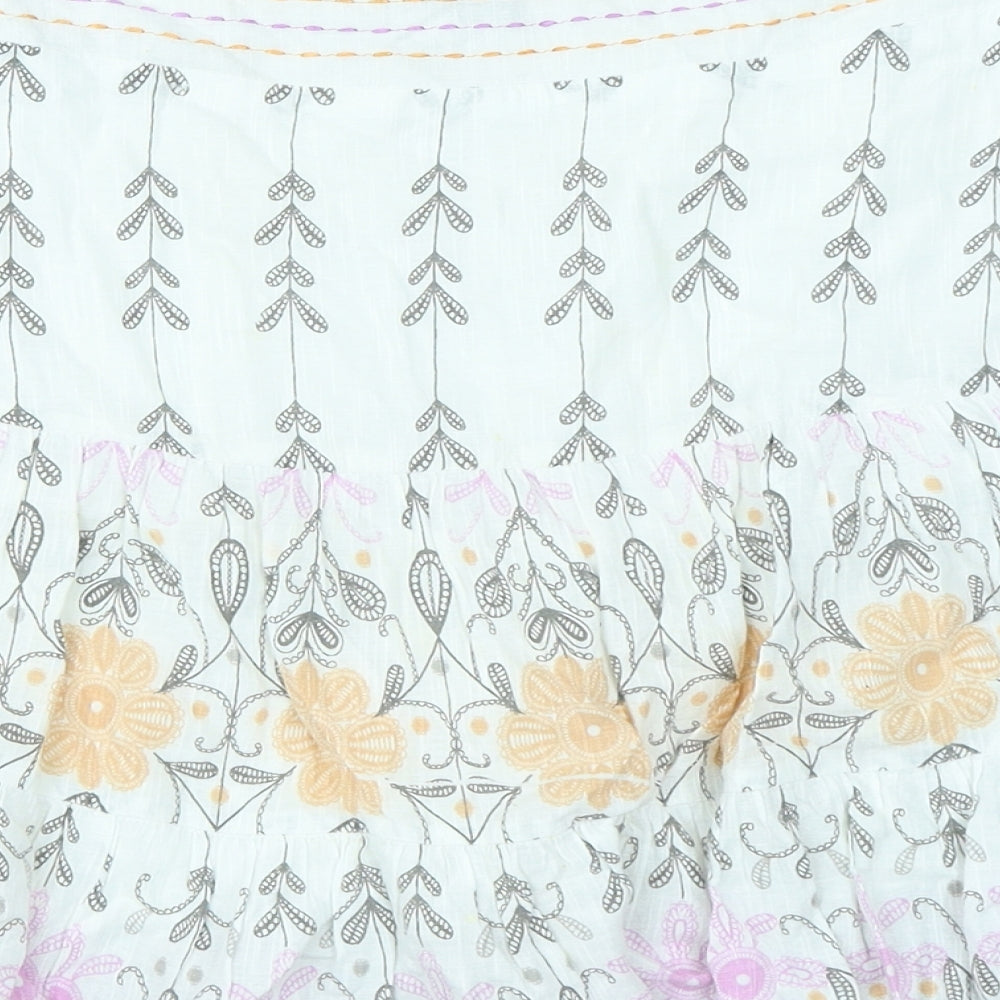 NEXT Womens White Paisley  A-Line Skirt Size 8