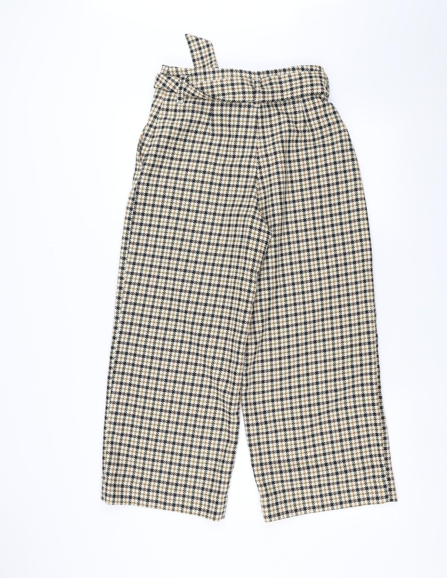 H&M Womens Brown Houndstooth  Trousers  Size 10 L24 in - cropped