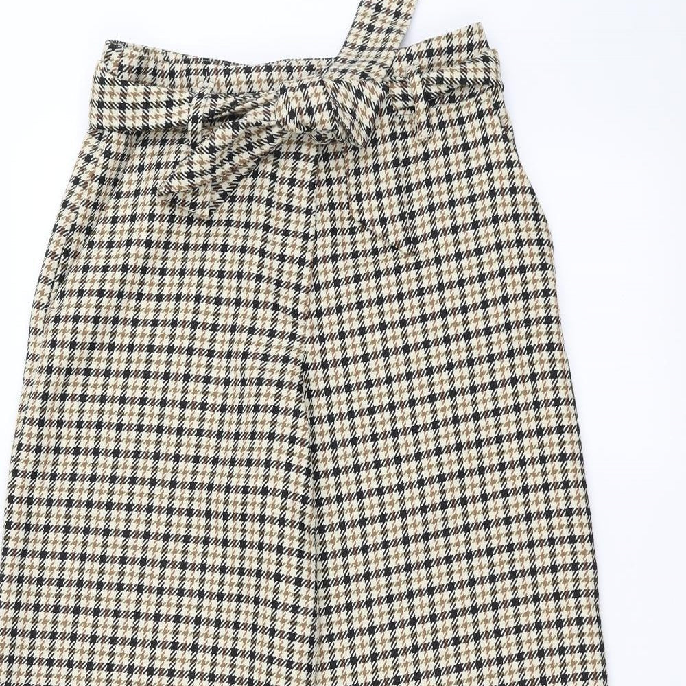 H&M Womens Brown Houndstooth  Trousers  Size 10 L24 in - cropped