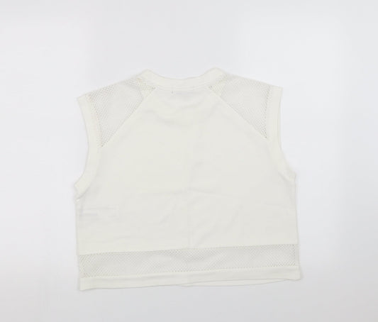FOREVER 21 Womens White   Cropped T-Shirt Size M