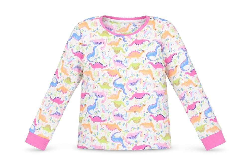 Sainsburys Girls Pink Solid  Top Pyjama Top Size 4-5 Years  - Dinosaur
