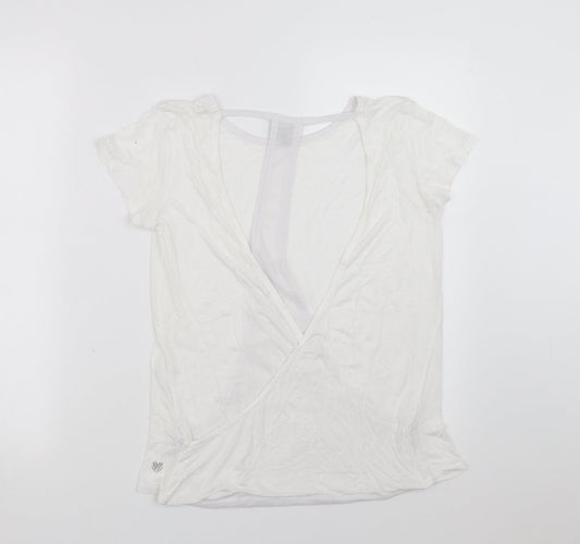 FOREVER 21 Womens White   Basic T-Shirt Size M  - open back