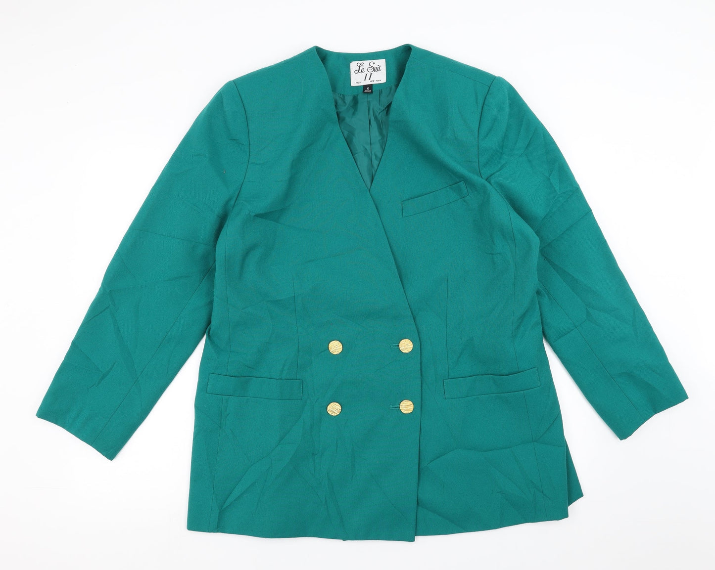Le Suit Womens Green   Jacket Suit Jacket Size 16
