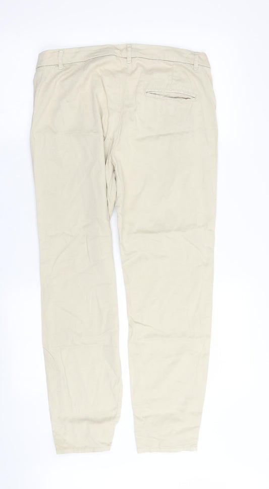 H&M Womens Beige   Trousers  Size 10 L27 in