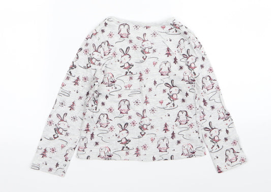 Asda George Girls Grey   Basic T-Shirt Size 4-5 Years